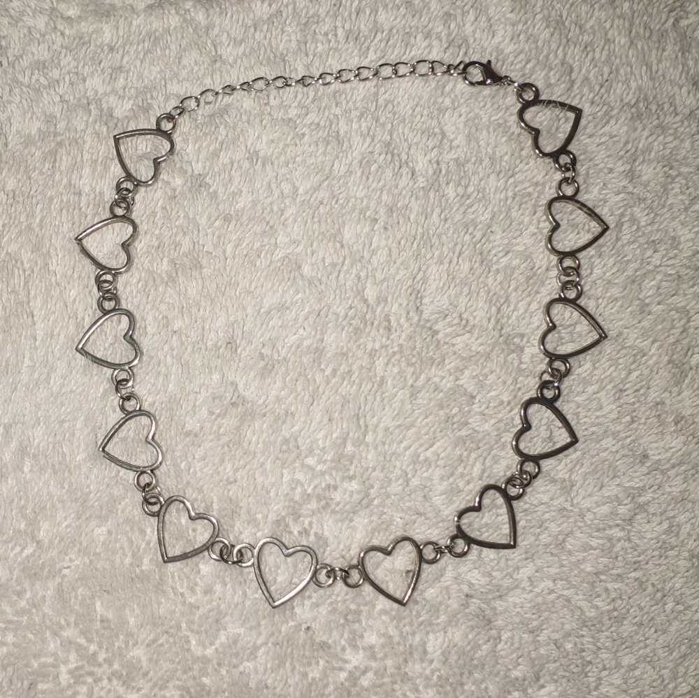 Silver Heart Chain Necklace